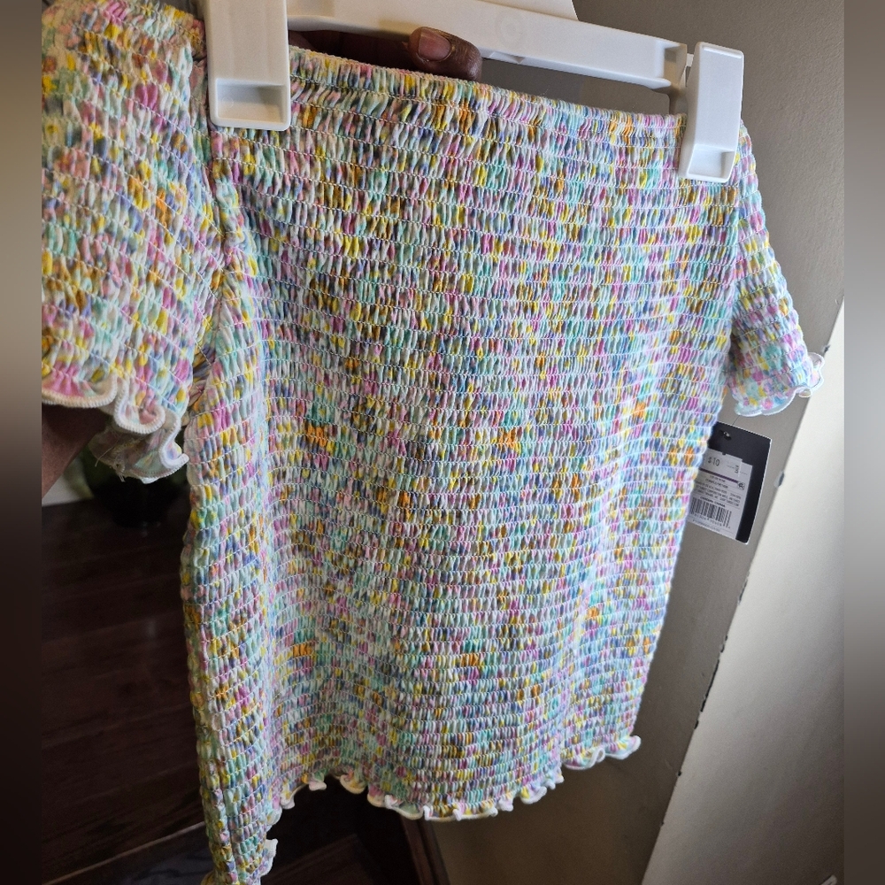 Art Class Girls Smocked Stretch Top - Picture 9 of 12